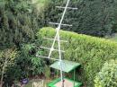 6 el. DK7ZB Yagi (10.15dBd) temporary setup on tripod in the backyard