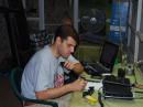KB5URQ copying down contact info.  QRZ!