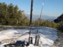 RADIOS ON SNOW, the background is Mt. Baldy (10000+')