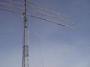 The near end of the 160M Inv L along with a 20M Inv Vee on the VHF/UHF Tower Trailer.