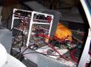Radios, amps and transverters in the back seat.