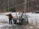 KI4PKW readies crank-up tower.