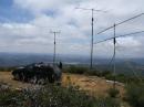 View to the South, overlooking Mexico about seven miles away. 12 foot 902 and 1296 loopers, Cushcraft 50-5 and 220/432 yagis