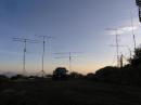 Almost sunset on Sunday evening - any "tilting" in these pictures is caused by lens optic's in the cameras - the masts were all straight and the antennas all horizontal :-)