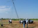 N5RZ, W5AJ, K5CFA, KK5ZG, N5ATO, K5KUX, &amp; KD5VPA raising SSB antenna.