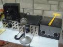 The "old-time" station, using Kenwood TS-599D Twins, Astatic D104 Microphone, Johnson Matchbox, and a 40M loop.