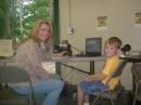 Our most famous club member, Patty Loveless (KD4WUJ), helped Michael Sparks an up-and-coming Jr. OP at the GOTA station.