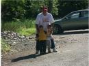 Dad and 2 sons on way to 10 meter phone.."I want to work the mike...NO! I want to!!