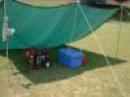 The Generator and noise abatement system (a tarp)!