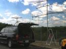 We pulled up next to WD0ACD at one point and got this shot of his antennas ... looks like I have some work for next time!