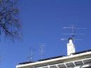 Here is the antenna stack, Elk 2/440 and 6m3's stacked, and the 2m stack