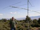 Here I am standing next to the antenna stack along with a nice view of the desert looking towards Southern California.