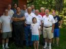 Team photo Sunday afternoon. Front Row, L to R: WR3Z,W3YOZ, K4VV, AI3M's daughter, ND3A, AI3M, KB3LGS, Back row, L to R: visitor W3ULM (W3SF's father and KB3LGS grandfather), W3SF, W3BTX, K3IXD, W3TEF