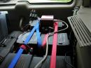 3 Deep Discharge Marine batteries. Charged and strapped in for the ride!