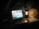 Here is the essence of Field Day night.  The light of a lantern; the glow of a  rig; the glare of a screen, the puff of a fan; and a straight key.  Don't be fooled.  It's still Class D.