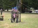 CAP cadets raise the flag on the SSB triband tower.