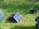 Solar panel and batteries at Nashoba Valley Amateur Radio Club Field Day