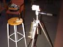 W6ISP was good enough to donate an old military prototype video transmitter.  It was originally set for 479 MHz but N0FP converted it to 432 using a 108MHz rock.  Tune it up and it really performed.  Note the 1/2wL dipole on the chair next to the keyhole camera mounted in a PVC pipe.
