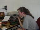 Karis, KE5CTX, making contacts on D-Star and IRLP.