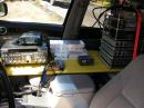The neat thing about the new tacoma is the fold down front seat makes for a great radio shelf!