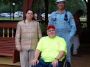 Tom KB5YUE and Railroad Superintendent Robert KC5ATX with Palestine Mayor Carolyn Salter.