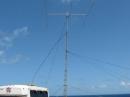 We got the tower up before the forecasted 30+ KTS wind came up. We needed lots of club help for that.