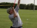 John Langridge KB5NJD, club president, doing his impression of William Tell...poorly.