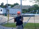 Senior Deputy Jim K1OOI readying wire antenna