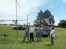 Jake KB0ZIA, Gary N0FHF, Allen N0SCK and Bill KC0VBF give their rendition of the flag-raising on Mount Suribachi. Our apologies to the USMC.