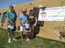 Jim N3KTV with Gary Cagel (and family) who loaned us the tent and generator