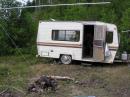 John's trailer that we used as a shack