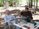 Enough chit-chatting...get on the air and operate!  (left to right: Pat Mileshosky KE5AMF, Ed James KA8JMW)