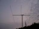 Here is the Six Meter beam that is up 15 feet using a umbrella stand to hold the mast.  There was minimal wind during the weekend that allowed the antenna to be pushed up to this height and I was able to work many of the stations that were worked on Two and 432 MHz from the Maryland and Virginia area as well.