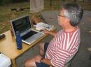 Allen (KG4JJH) logging contacts