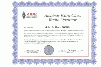 Extra Class Certificate