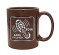 Chocolate brown ceramic mug (11 oz), featuring the 2016 Field Day logo.<P>