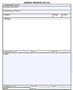 Example of ICS-213 General Message Form