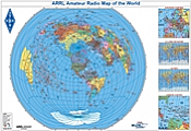 ARRL Amateur Radio Map of the World (Azimuthal)