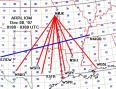 Map depicting some of my contest Es QSOs (red). Note some of the paths are relatively short, indicating the MUF of the Es was well over 28 MHz. This was confirmed by 50 MHz Es being worked from NM to TN across the same Es center (blue).