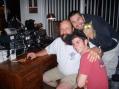 David, W4YD, with sons Danny and Andy (holding our cat, "Little One," who purrs when she hears CW).