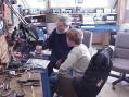 Old Timer Dave, with New operator TJ, discussing what is about to happen .. .. stand way back!!