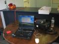 The PSK-31 station running solar power inside the Campgaw Ski Lodge in Mahwah,NJ. The station consisted of a Yaseu FT-897 and a HP laptop running Digipan 2.0