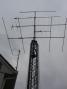 HG52SS crank-up / tilt-over with yagis for 6, 2, 432, 1296 and 2m FM on 1000 ft hill at home QTH.