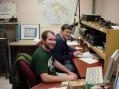 Andrew KE7ESD and Steve KD8JLQ working the masses from the club radio station, W8SH at M.S.U.