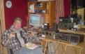 W0SZP in his shack enjoying "Ham Bliss"