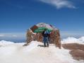 Standing at the top of Pike Peak in Colorado
