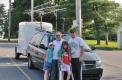 The Three Generation Rover Team, Angel All KB3STA, (2nd from left), Dad Dave N3XUD, and Grandpa Bill N3KKM get set to depart from Shrewsbury PA for Angel's first contesting rover expedition. Angel's sister, Isabelle, (left) accompanied us for moral support.