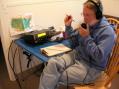 Ward N0AX at the 6 Meter/222 mHz rig