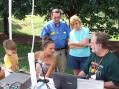 Young Operator at GOTA station as Proud Grandparents look on
<p>
Ryan, Mackenzie Mooney, Dewey Cook, KJ4BYU (ARRL PIO and Cleve. Co. EM), Lynn Cook and Ben Melvin, KM4C (Emergency Coordinator)
</p><p></p>