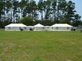 The fully assembled, Western Shelter System, Field Hospital tents.